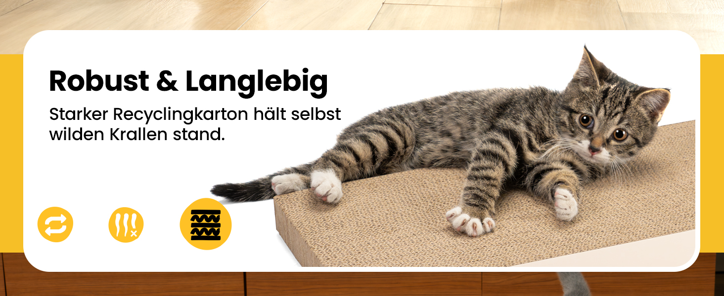 Кігтеточка для котів з коробкою та 4 змінними шарами з картону - велика кігтеточка з міцного гофрокартону, двосторонні шари для дряпання з наклейками DIY - місце для відпочинку котів у квартирі, захист меблів. Велика коробка для котів + 4 кігтеточки + наклейки