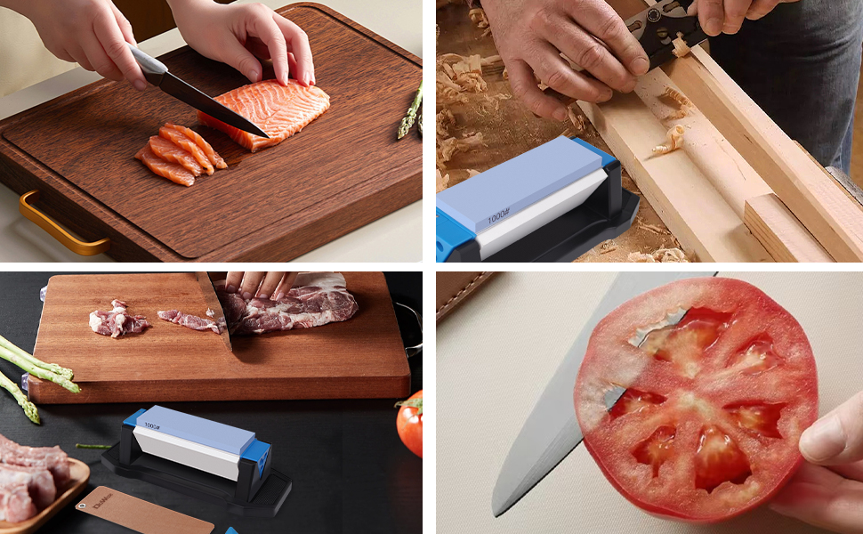 Набір точильних каменів Schleifstein 3-в-1: 400/1000/5000 грит, з підставкою, кутовою направляючою та шкіряним ремінцем для заточування ножів