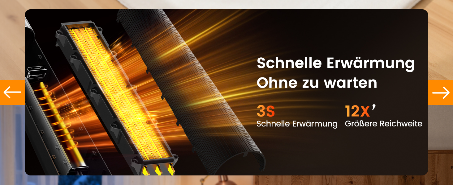 Електричний обігрівач PTC 2000W з керамічним нагрівачем, тихий, з термостатом та пультом керування, ECO режим, 70° осциляція, 12h таймер, захист від перегріву та перекидання, чорний, 1 шт.