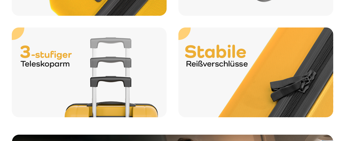 Чемодан великий 100L з TSA замком, жорсткий корпус, подвійні колеса, валіза на колесах (77см, гірчичний)