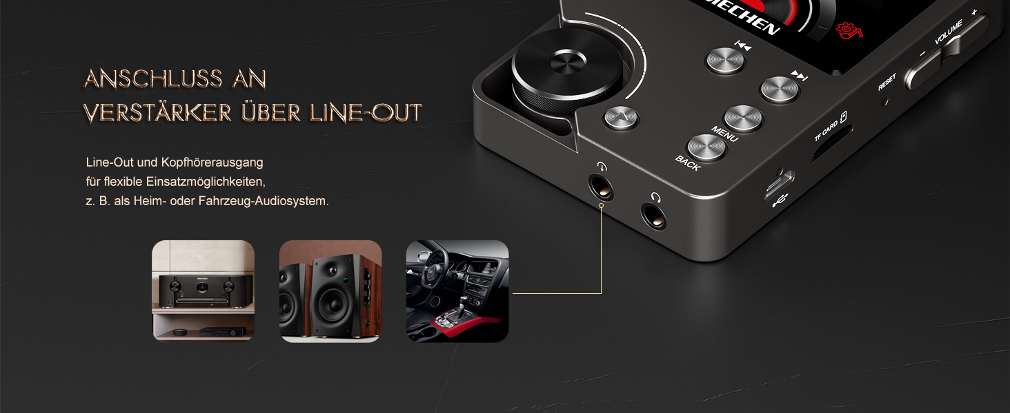 MECHEN M30 MP3 Плеєр Hi-Res з DAC, DSD FLAC, 64GB, Підтримка до 256GB (Сірий)