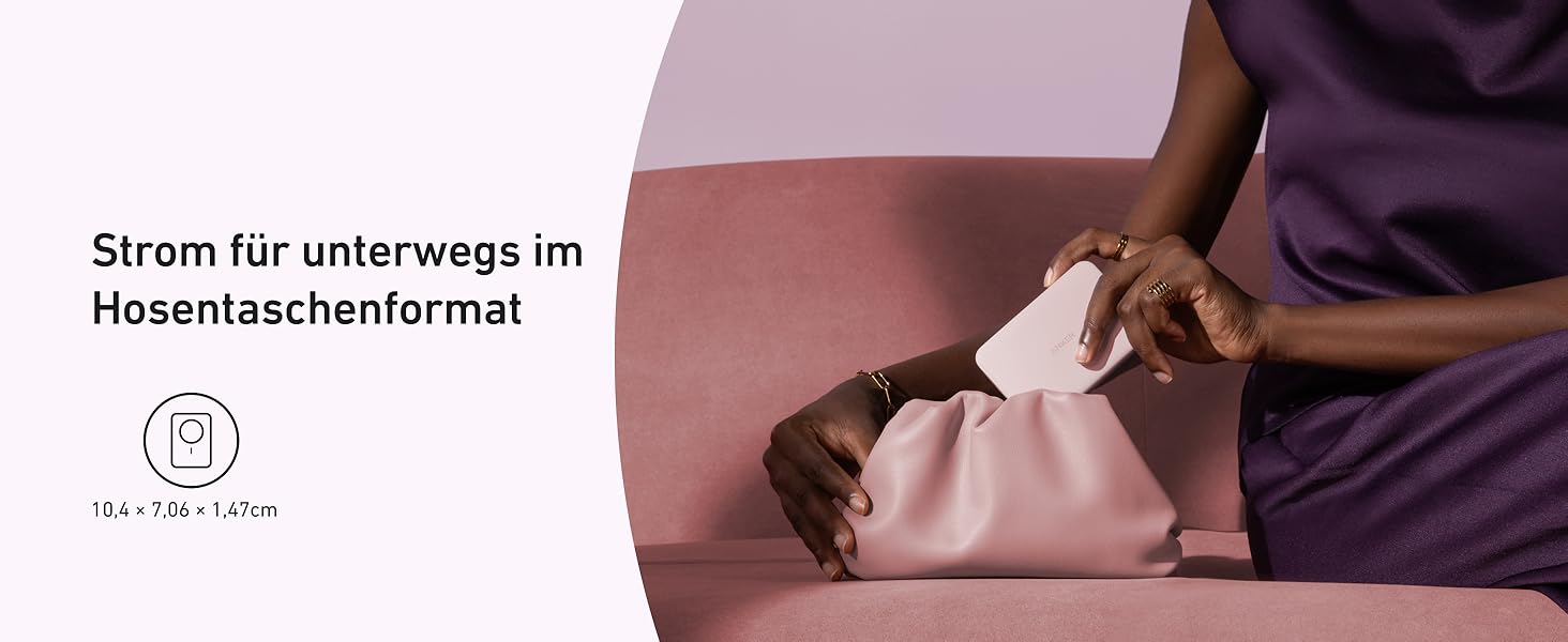 Anker MagGo Powerbank 10000mAh: портативний зарядний пристрій з MagSafe для iPhone 16/15/14/13 (Рожевий)