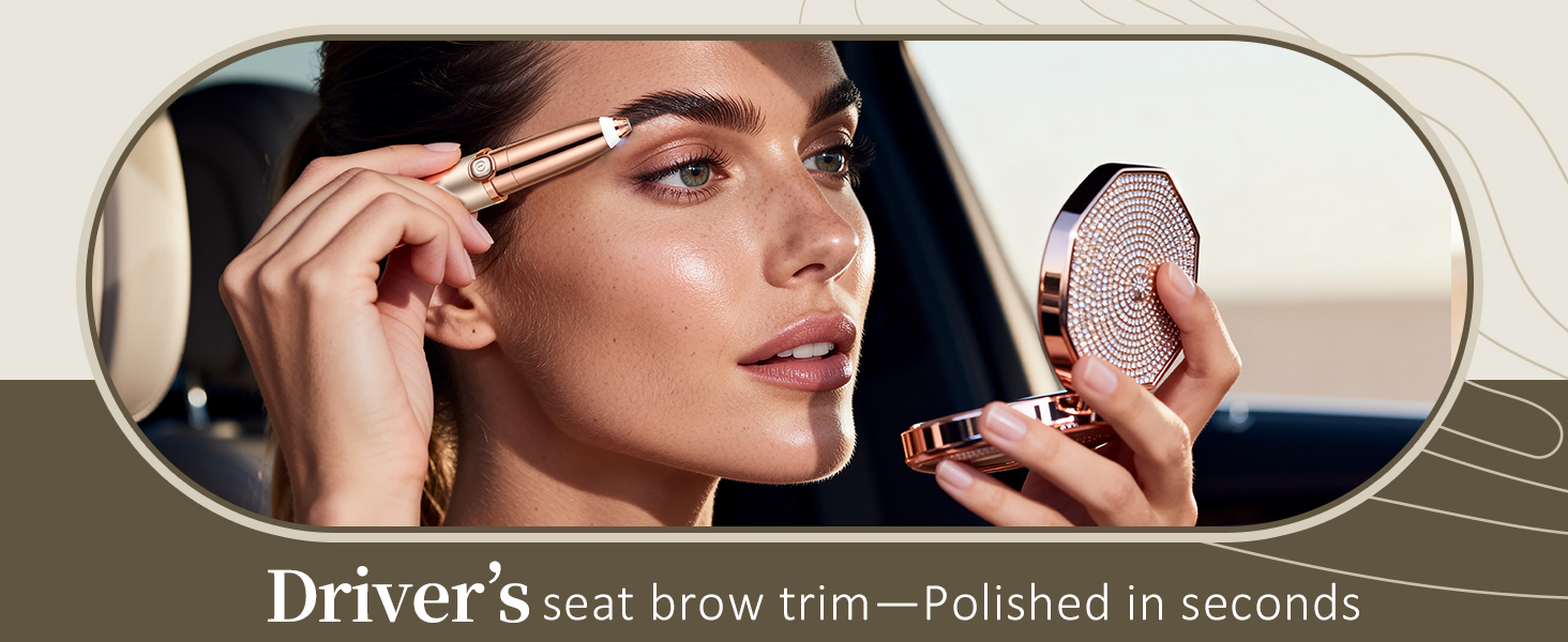 Електричний тример для брів та обличчя для жінок: з запасним наконечником | Швидке та делікатне гоління, портативний коректор брів