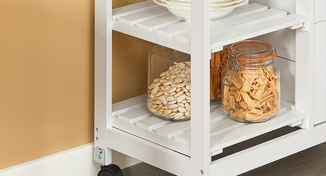 SoBuy Rolling Kitchen Cart with 2 Removable Shelves and 1 Tray
