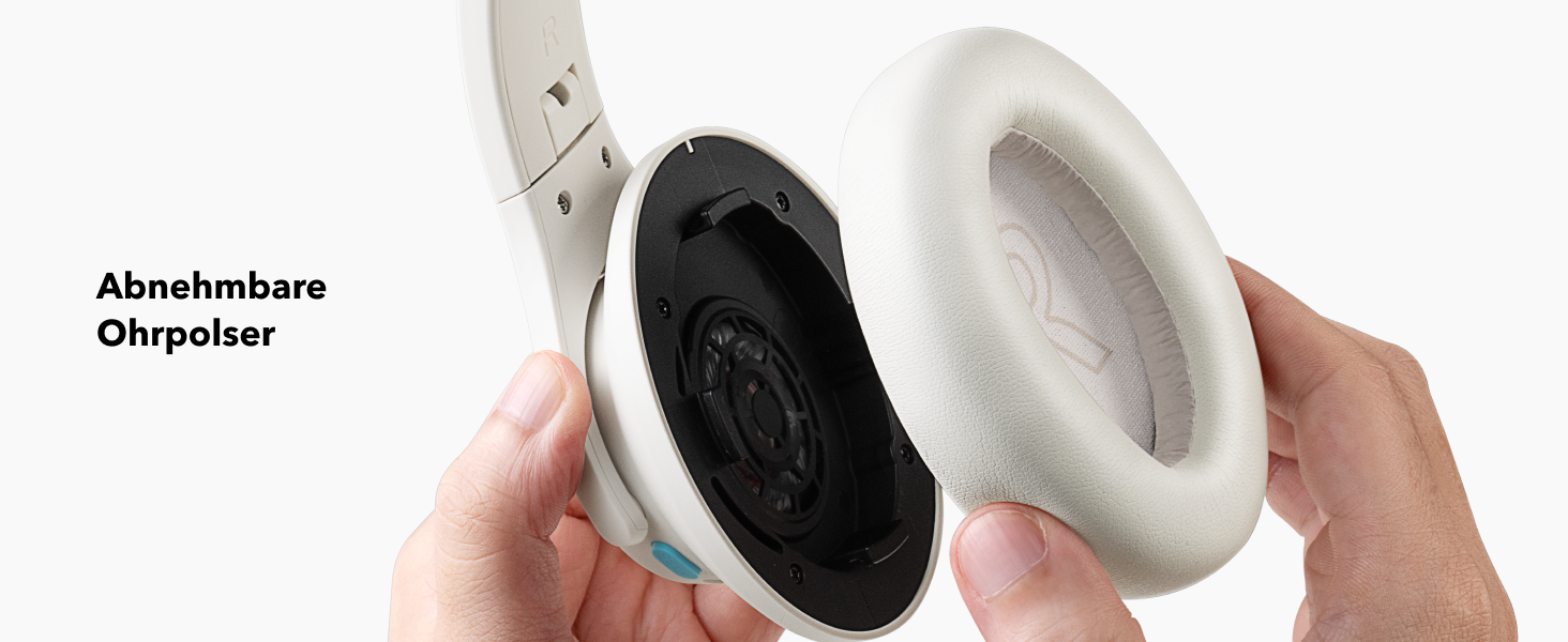 Soundcore Q11i Бездротові навушники-плеєри з Bluetooth, Anker: глибокий бас, 60 годин роботи, Hi-Res Audio, знімні амбушури, Multipoint-з'єднання (білі)