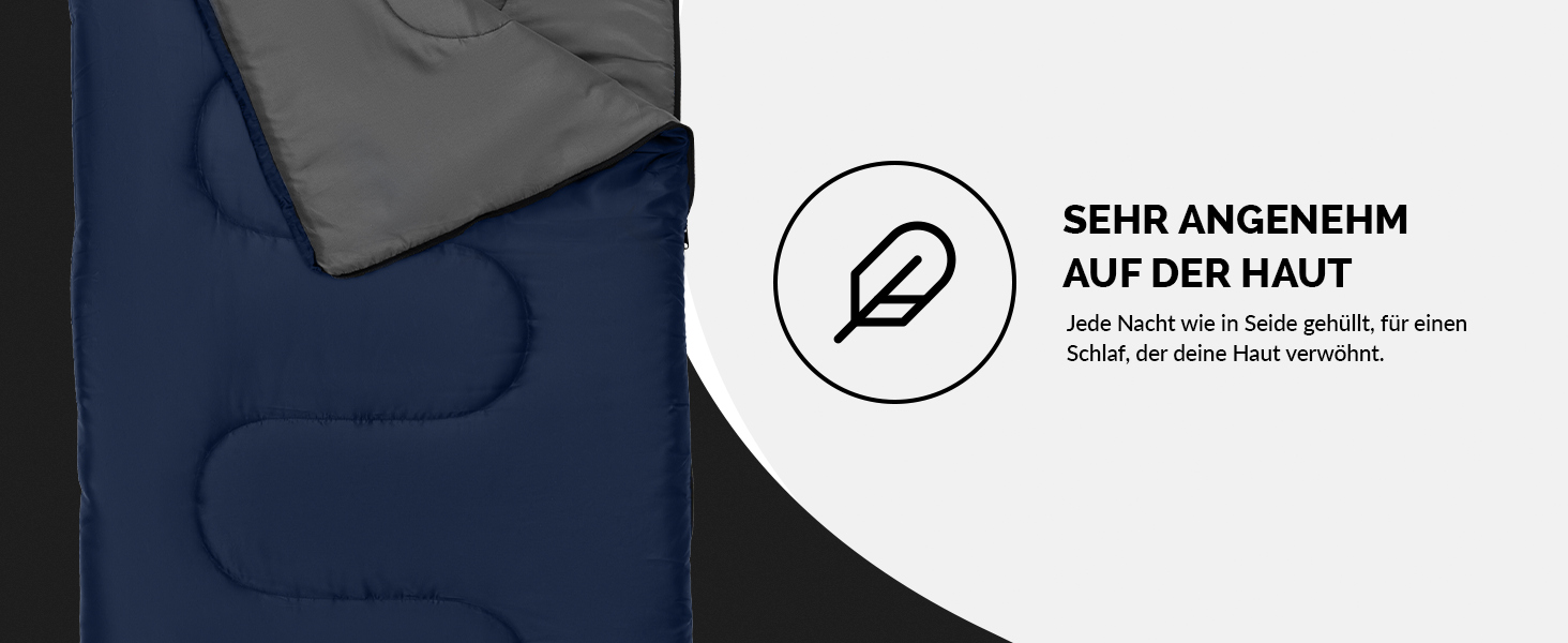 Montaray® Hooded Sleeping Bag -3°C - Outdoor Winter & Summer Sleeping Bag for Hiking, Camping & Hut Use - Warm Sleeping Bag for Men & Women (Blue, 280GSM, 75 x 220cm)