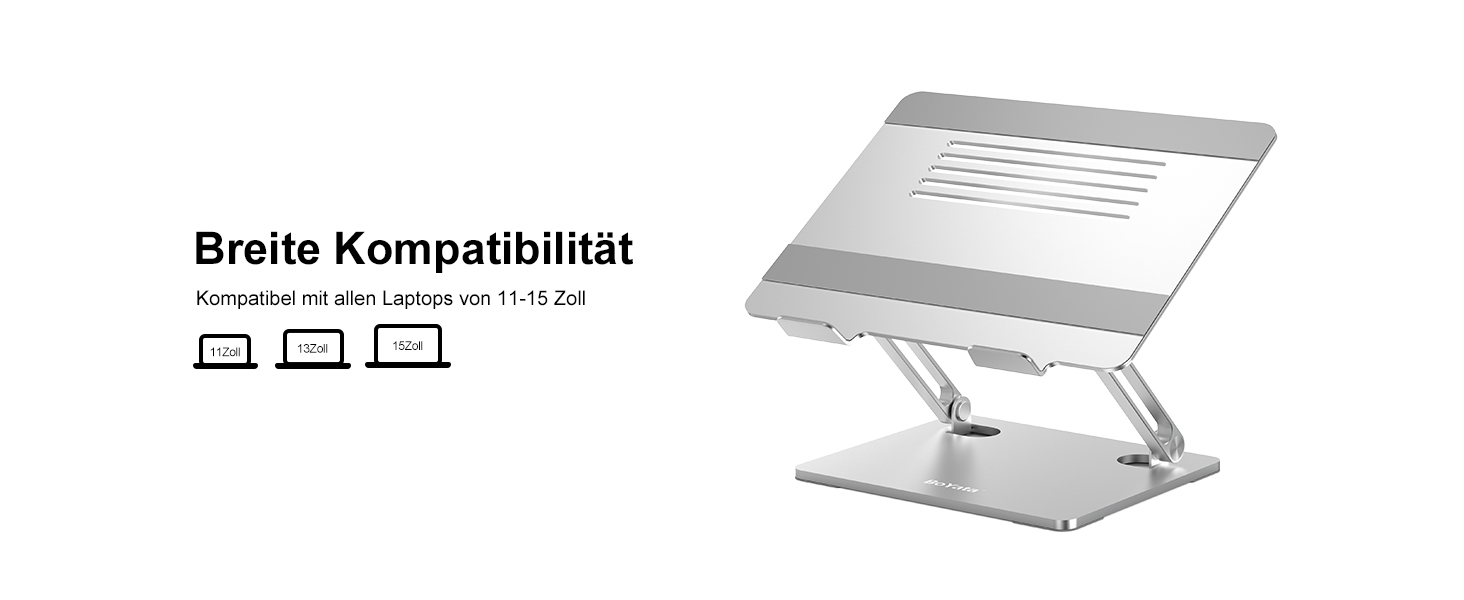 Підставка для ноутбука BoYata: регульована, з вентиляцією, для екранів 10-15 дюймів (MacBook, Dell, HP, Samsung)