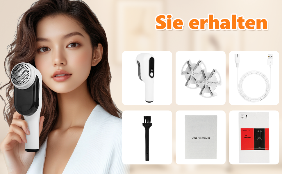 Електричний видалення ворсу HOTUT: 3 леза, LED-дисплей, 2 режими, для одягу, диванів, килимів