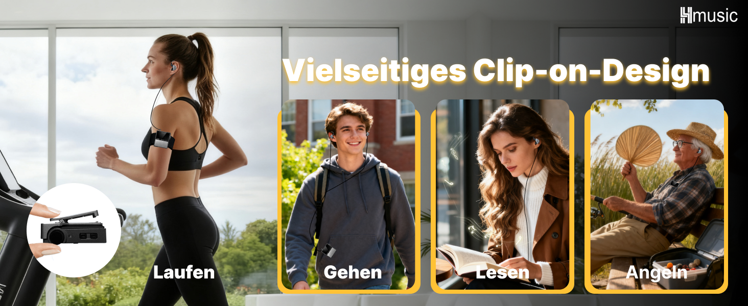 MP3-плеєр Hmusic P68 HiFi з кліпсою, Bluetooth, 16GB + карта пам'яті 128GB, підтримка DSD, Hi-Res аудіо