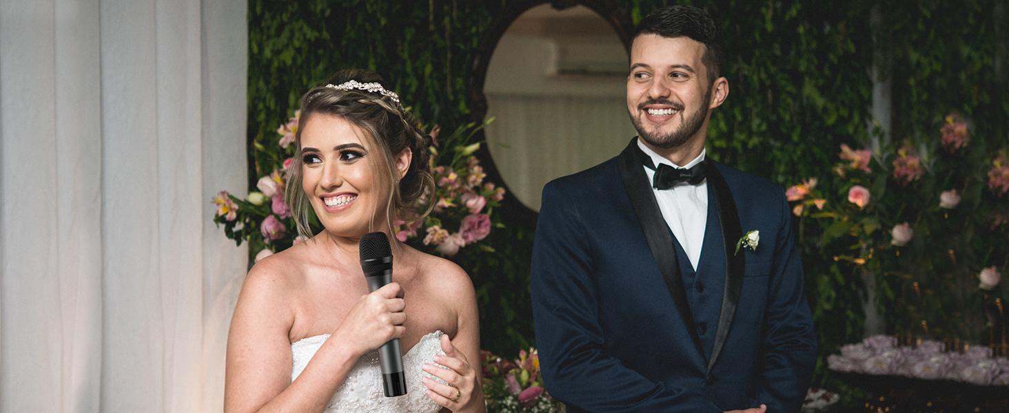 Бездротові мікрофони: комплект 2 шт. з приймачем, UHF, 60м, для вечірок, конференцій, караоке (сірий)