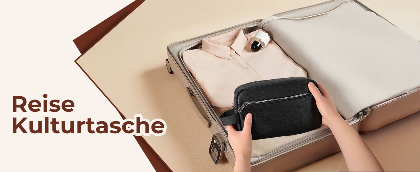 Чоловіча/Жіноча дорожня косметичка, валізка, сумка для туалетних аксесуарів 24x14x7 см (Чорний)