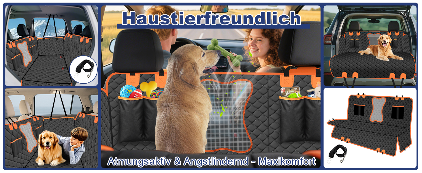 Водонепроникний килимок для собак Vortix на заднє сидіння авто – захист від бруду та шерсті