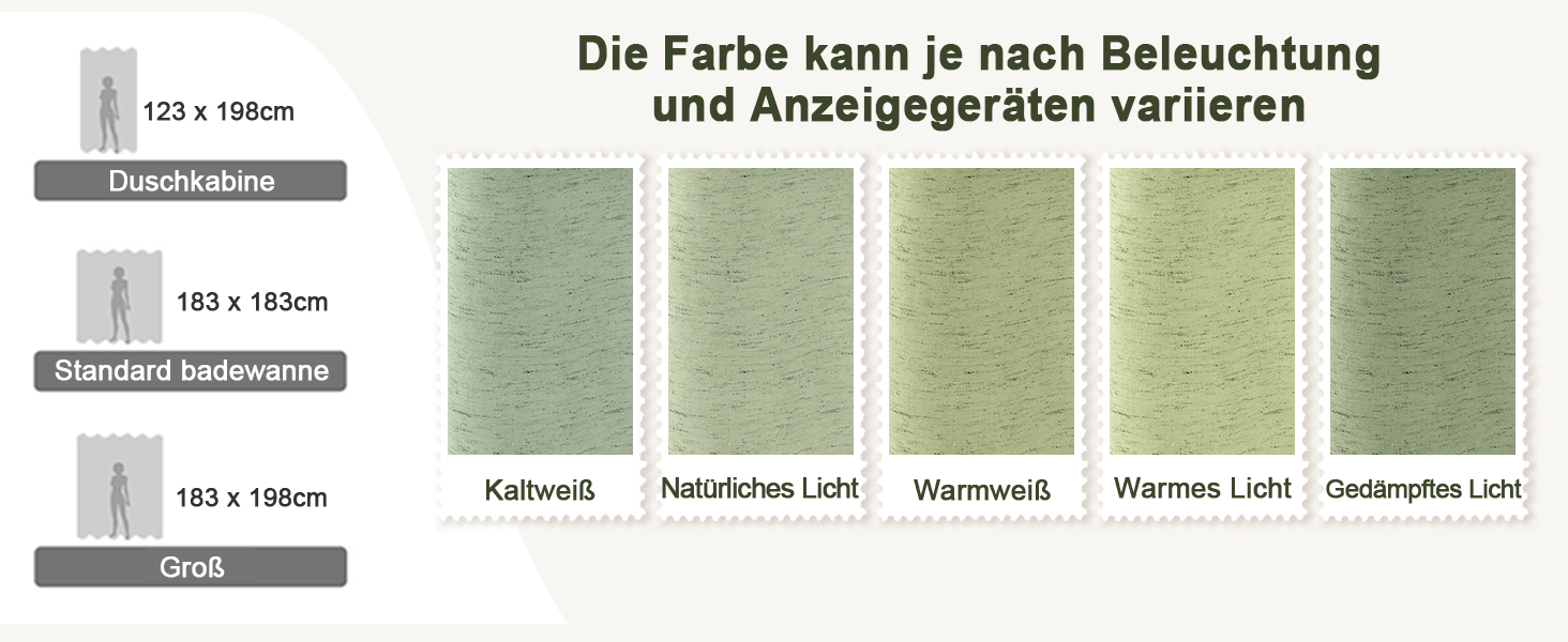 Штора для душу зелена льон 180x200 см, бохо стиль, водонепроникна, тканинна, анти-грибок, для ванної кімнати