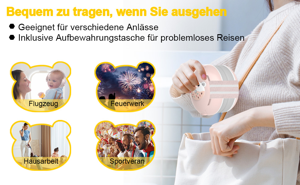 Навушники для захисту від шуму для немовлят 2-в-1, рожеві, до 48 місяців