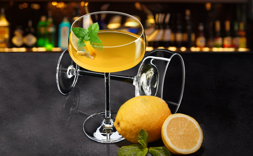 Набір келихів для Мартіні ParaCity 240 мл (4 шт), кришталеві келихи для коктейлів, шампанського, текіли, святкування