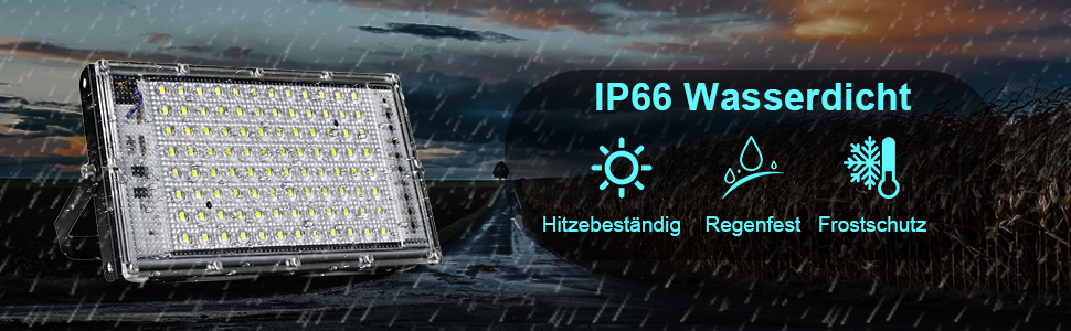 BOSITE LED прожектор для вулиці 100 Вт, 2 шт, холодне світло 6500K, 10000 Лм, IP65, водонепроникний світлодіодний ліхтар для двору, воріт, газону, гаража, стадіону, майданчика