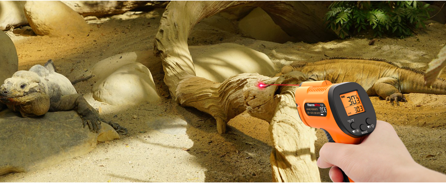 Інфрачервоний термометр ThermoPro TP30 -50°C ~ 550°C, вимірювання температури, лазерний, MAX/MIN/AVG, для клімату, авто, підлоги, °C/°F