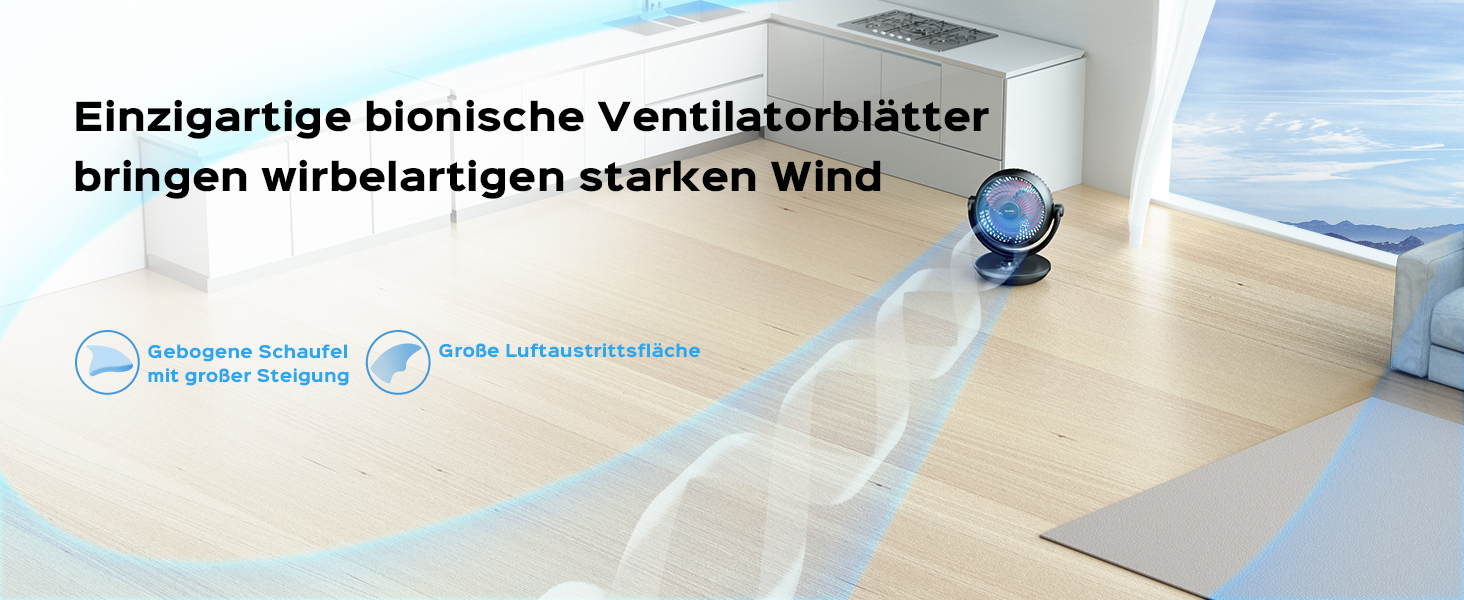 Вентилятор Acoolir тихий 24dB з двома осями обертання, 3 швидкості, для спальні, офісу, вітальні (чорно-червоний)