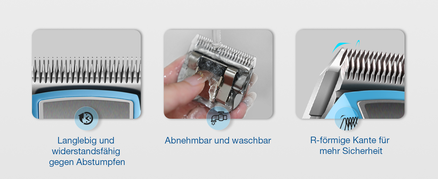 Професійна машинка для стрижки собак, 2 швидкості, ергономічний дизайн, для собак та котів, стрижка густого, довгого та кучерявого хутра, світло-блакитна