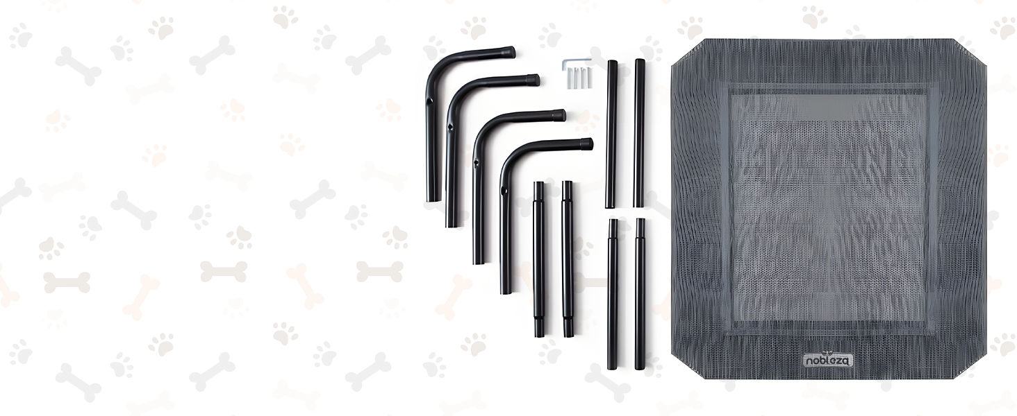 Зручне лежак для собак Nobleza Hundeliege Outdoor, сірий, M, 105x80x20 см - для відпочинку на вулиці, кемпінгу, з підняттям, з підстилкою