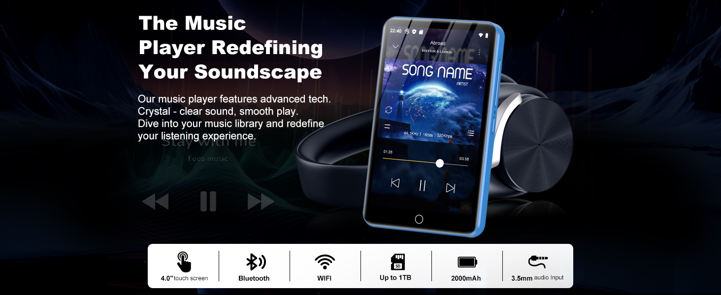 MP3 плеєр 80GB з Bluetooth та WiFi, 4.0