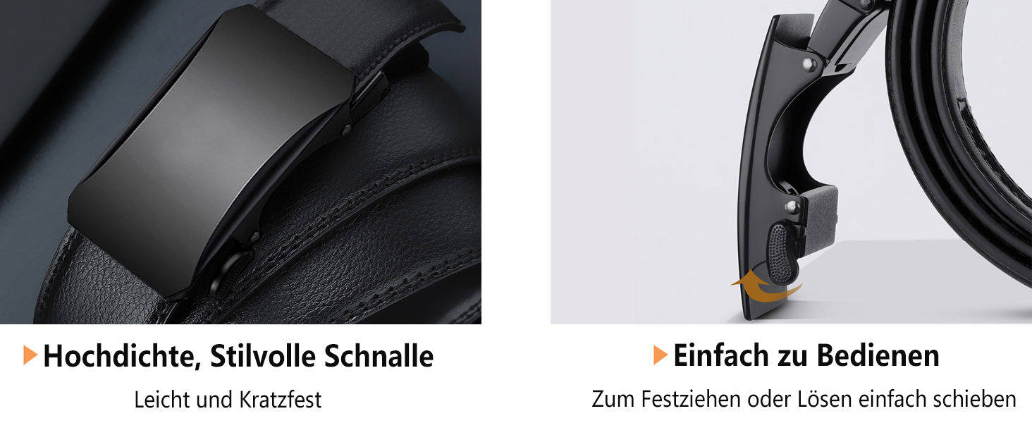 Чоловічий шкіряний ремінь LionVII з автоматичною пряжкою - 3,5 см, регульований, для відпочинку та ділових зустрічей, можна підігнати під обхват 75-125 см, чорний – Kraft