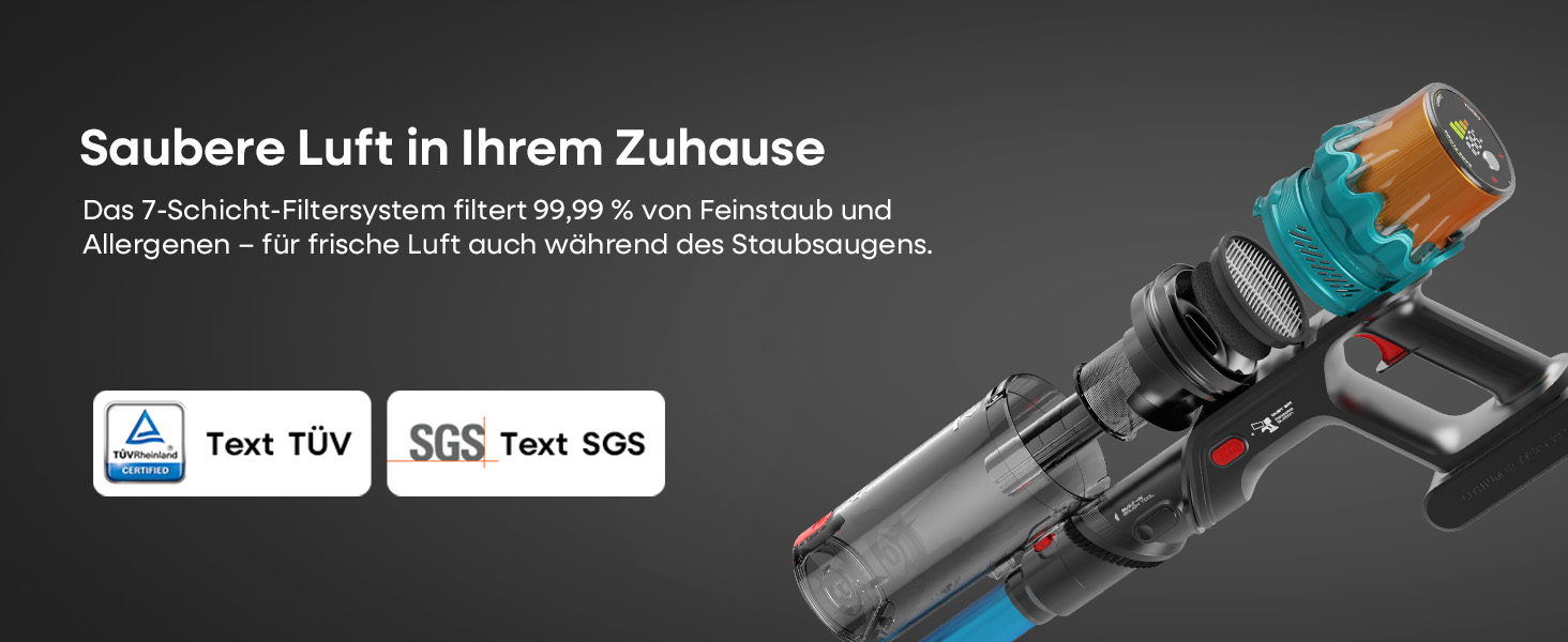Акумуляторний пилосос ElecKeys K10: 50000Pa, 600W, 70хв, LED дисплей, 1.8L, антинамотування, для тварин, килимів, твердих поверхонь, авто, блакитний
