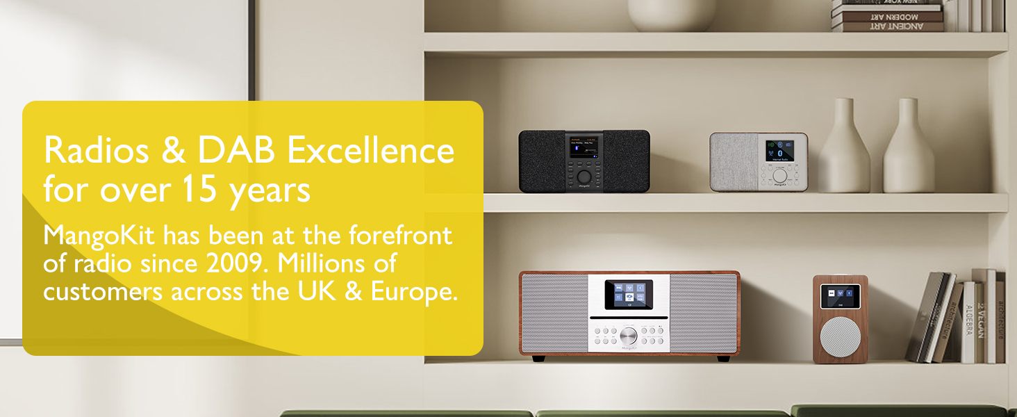 Портативне радіо MD3 DAB/DAB+/FM з Bluetooth, динамік, навушники, 40 станцій, годинник, будильник, таймер, кольоровий дисплей, акумулятор/мережа (Чорний/Сірий)