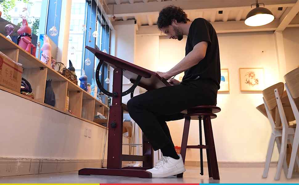 MEEDEN Adjustable Height Art Drawing Table - 90x60cm Painting Table for Artists, Studio Desk for Art, Writing, Reading