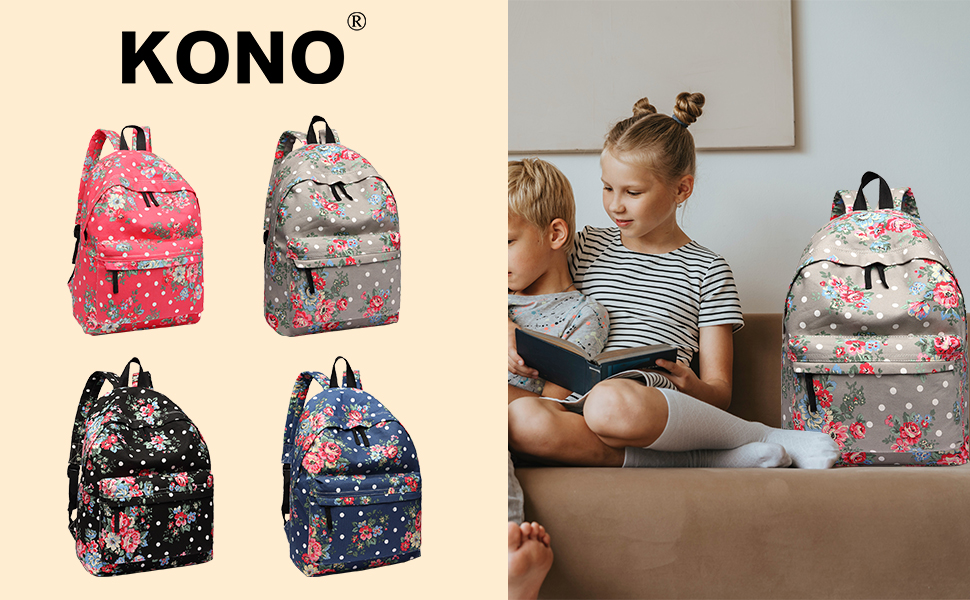 Жіночий рюкзак KONO: стильний рюкзак-сумка для школи, роботи, подорожей. Canvas, вінтажний дизайн, підходить для підлітків та дорослих.