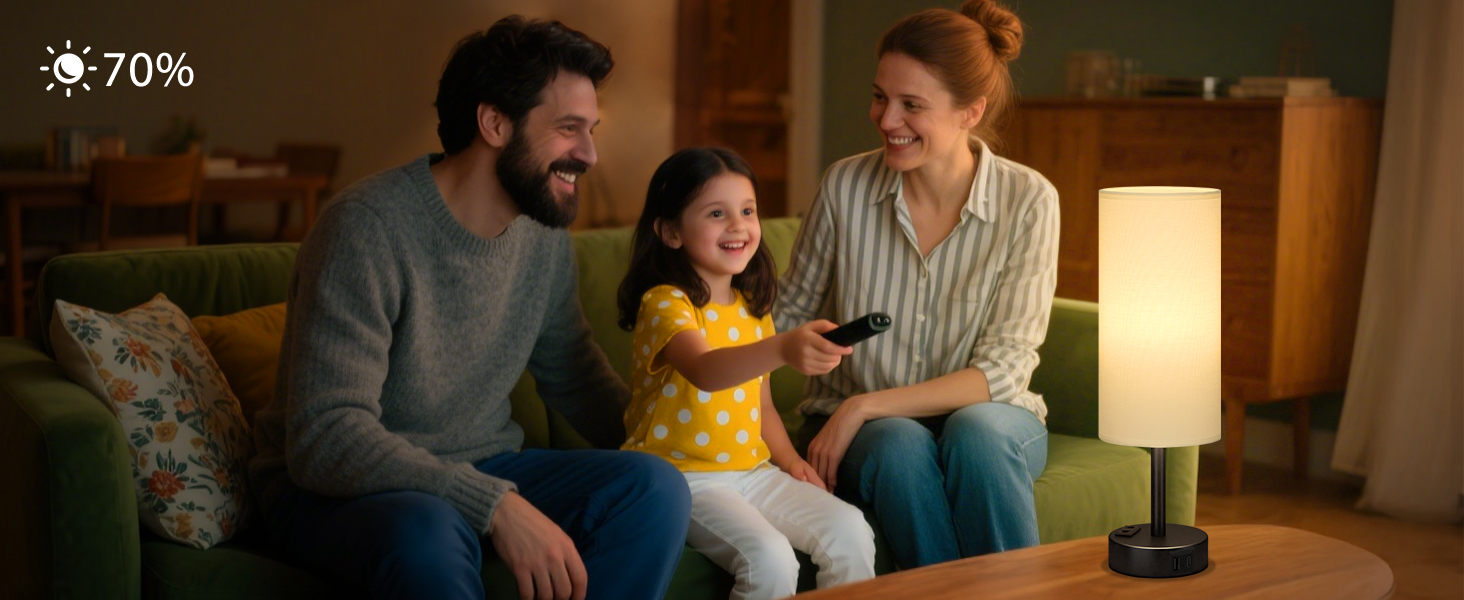 Настільна лампа Kakanuo з торшером, USB-порт, регулювання яскравості, тканинний абажур, для спальні, вітальні, дитячої кімнати, офісу (з лампочкою), білий A