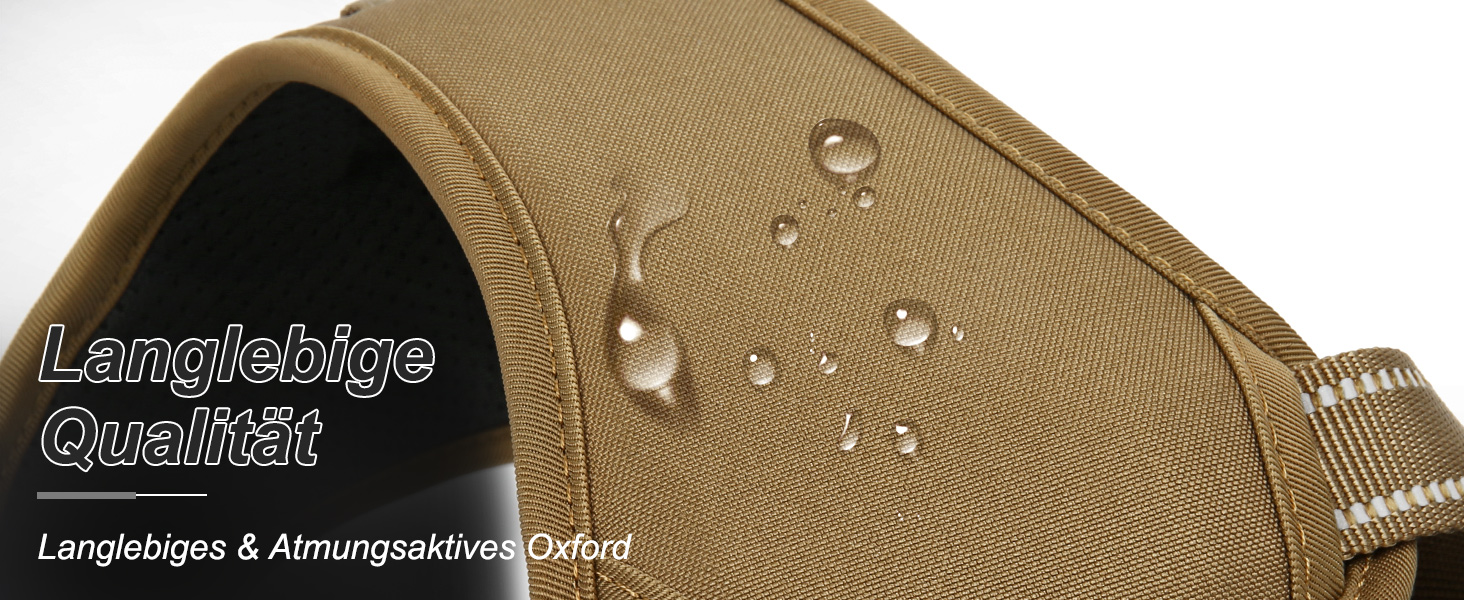 Шлейка для собак HEELE з регулюванням натягу, світловідбиваюча, для середніх собак, з м'якою ручкою, 1 пряжка, легко одягається, коричнева, розмір M, обхват грудей 38-71 см, Uni-Khaki