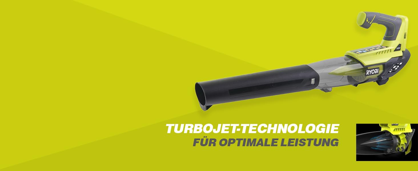 Акумуляторний повітродув RYOBI 18V ONE+ OBL1820S, 245 км/год, 2,6 м³/хв, без акумулятора та зарядного, у коробці