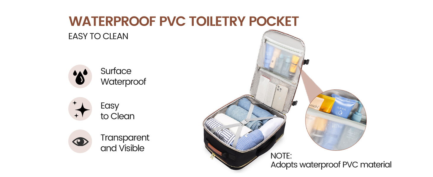 Рюкзак LOVEVOOK для ручної поклажі літака, 40L, водонепроникний, для ноутбука 17 дюймів, для подорожей, школи, роботи, кемпінгу (бежевий+чорний+коричневий)