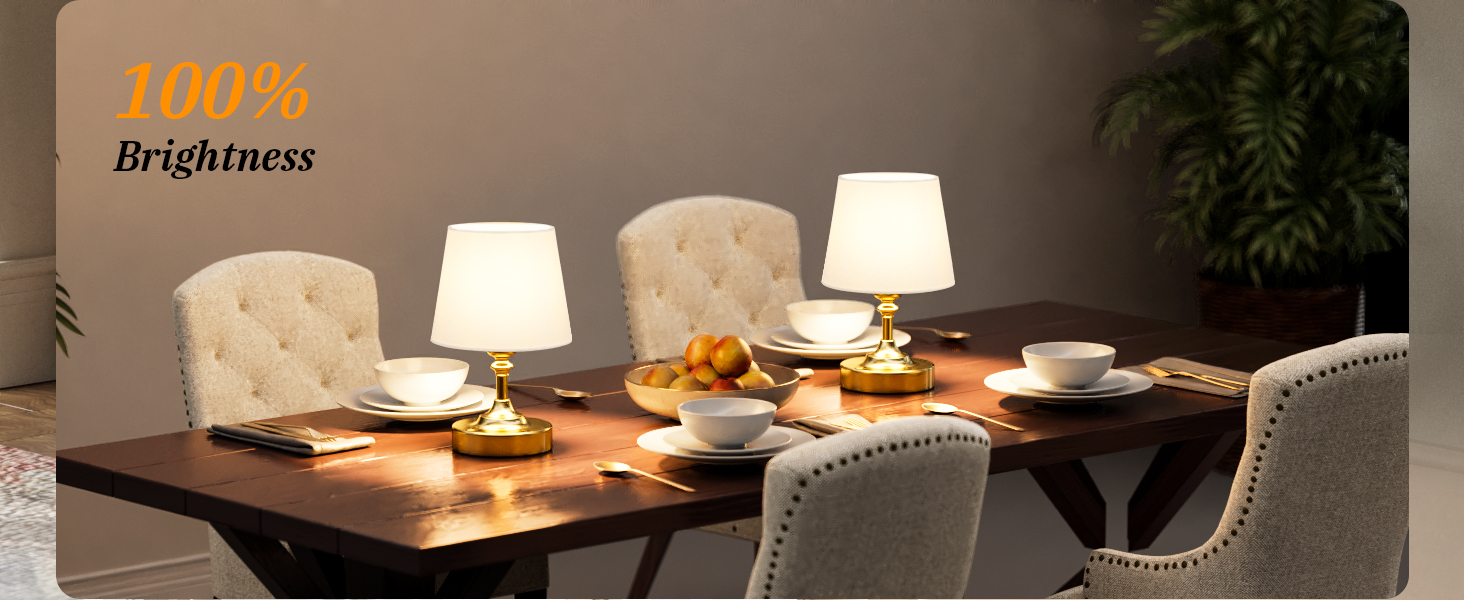 LED настільна лампа бездротова з торшером з льону, сенсорне керування, регулювання яскравості, USB-C, для спальні, вітальні, кухні, 40см, мідь