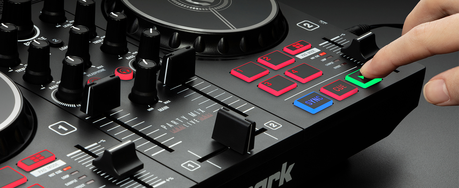 DJ контролер Numark Party Mix Live з колонками, світловим шоу, 2 деками та мікшером (Serato DJ Lite)
