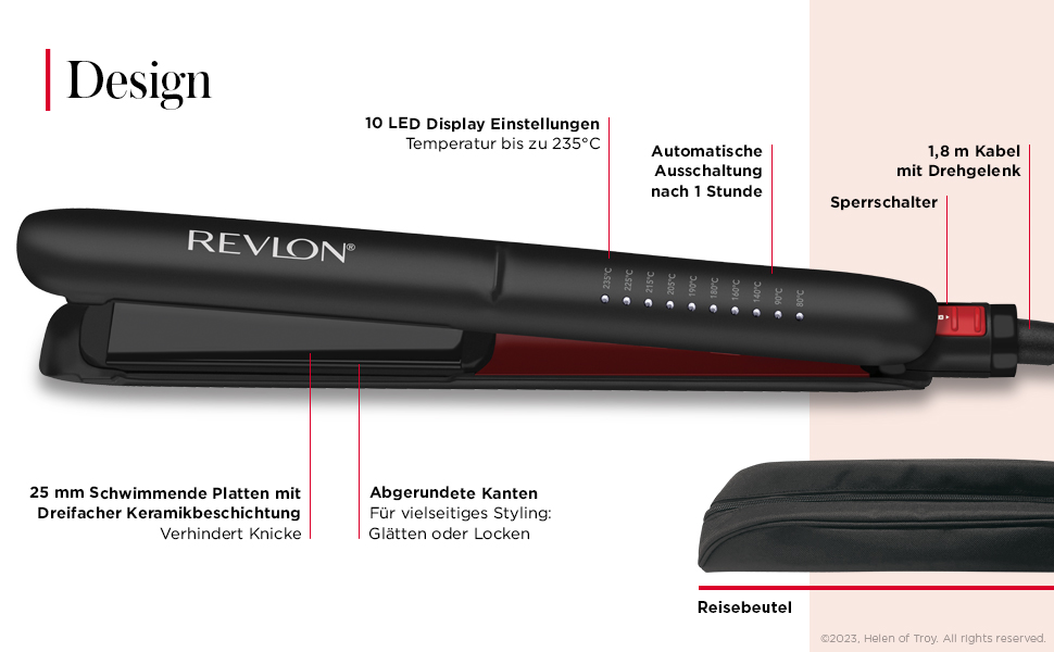 Revlon SmoothStay 25mm Coconut Oil Infused Flat Iron with Travel Pouch - RVST2211P
