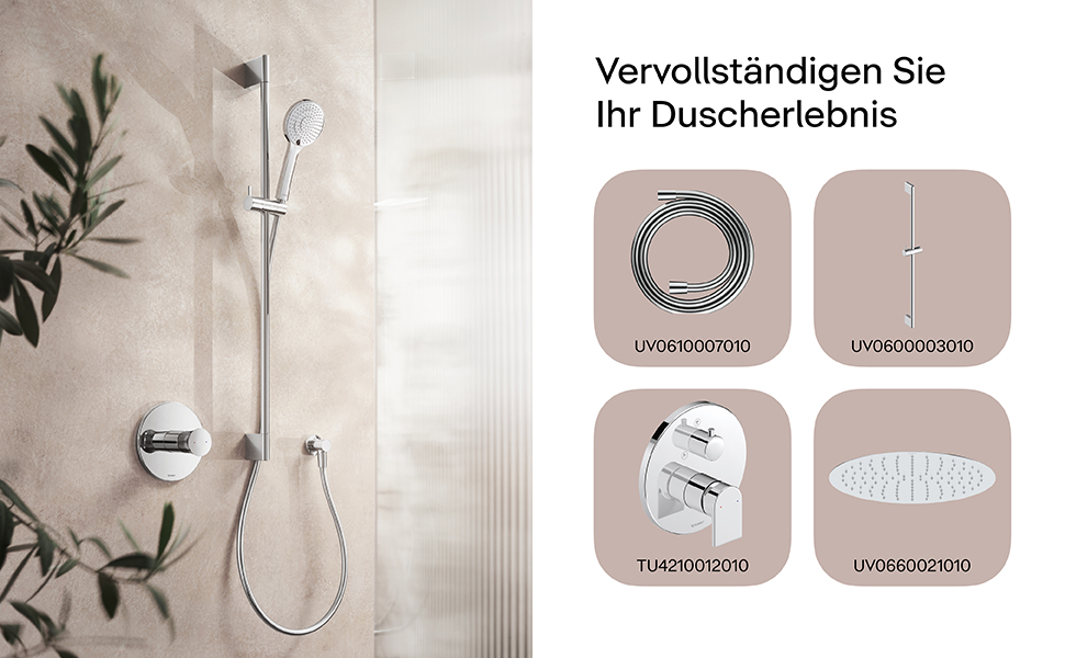 Душова лійка Duravit Universal з 3 режимами (Rain, Intense, Soft), ручна душова насадка Ø 110 мм, економна функція MinusFlow, легко чиститься, (1 режим, хром)