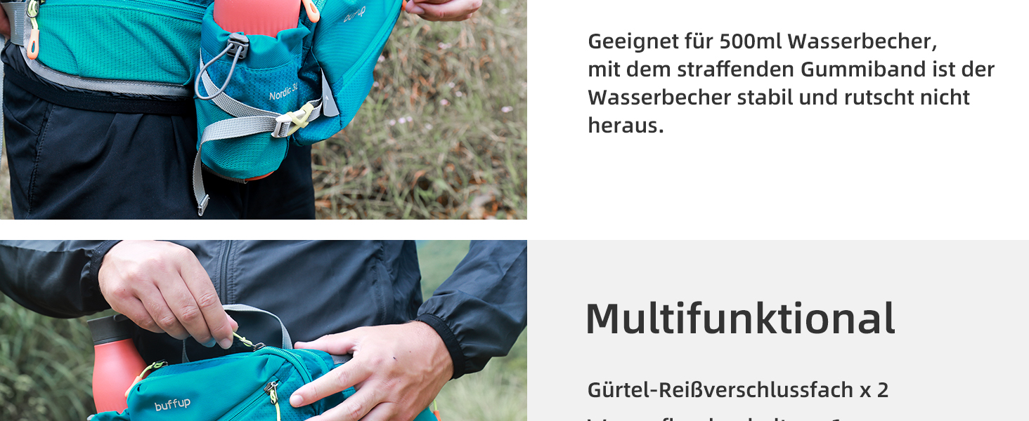 Спортивна поясна сумка для собак: бігова, туристична, велосипедна. Для чоловіків та жінок. Об'ємна, темно-синя