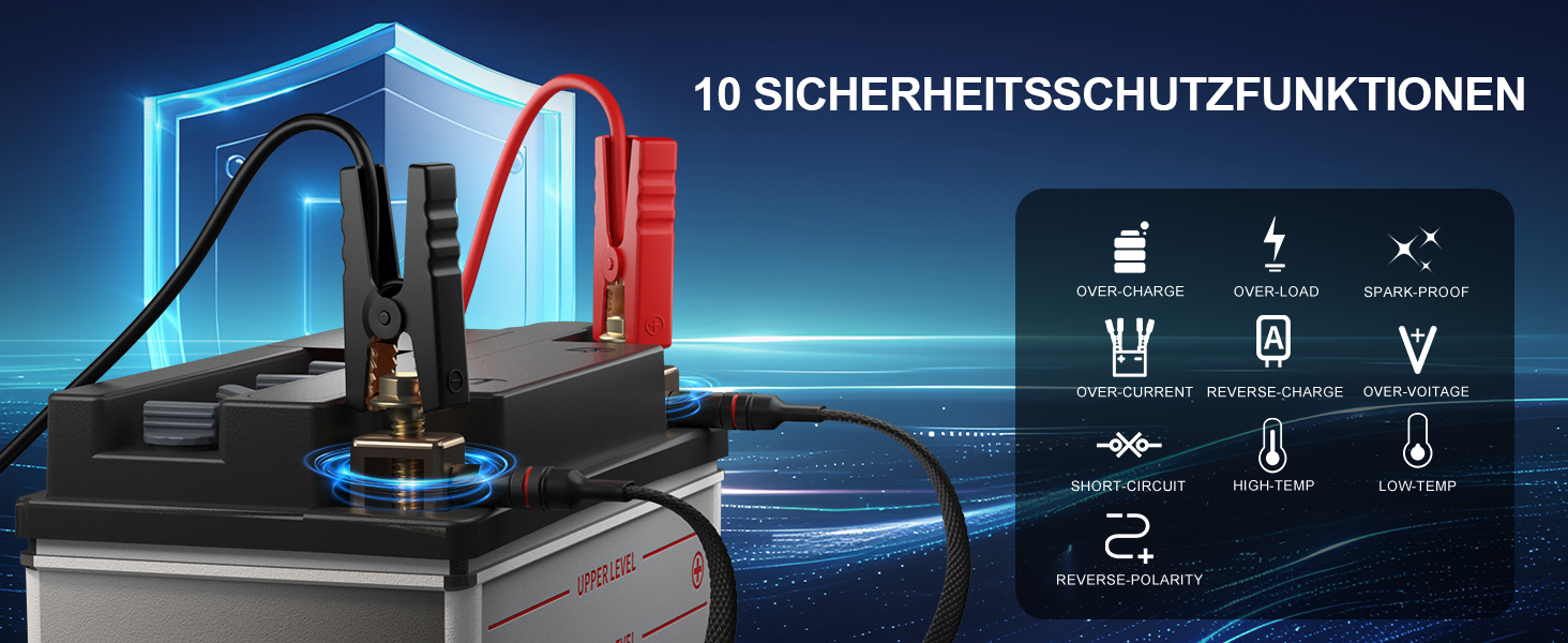 Пусковий пристрій (бустер) для авто Starthilfe 8000A з компресором 150PSI, портативний Powerbank 12V для бензинових та дизельних двигунів до 10л, LED-дисплей, сірий