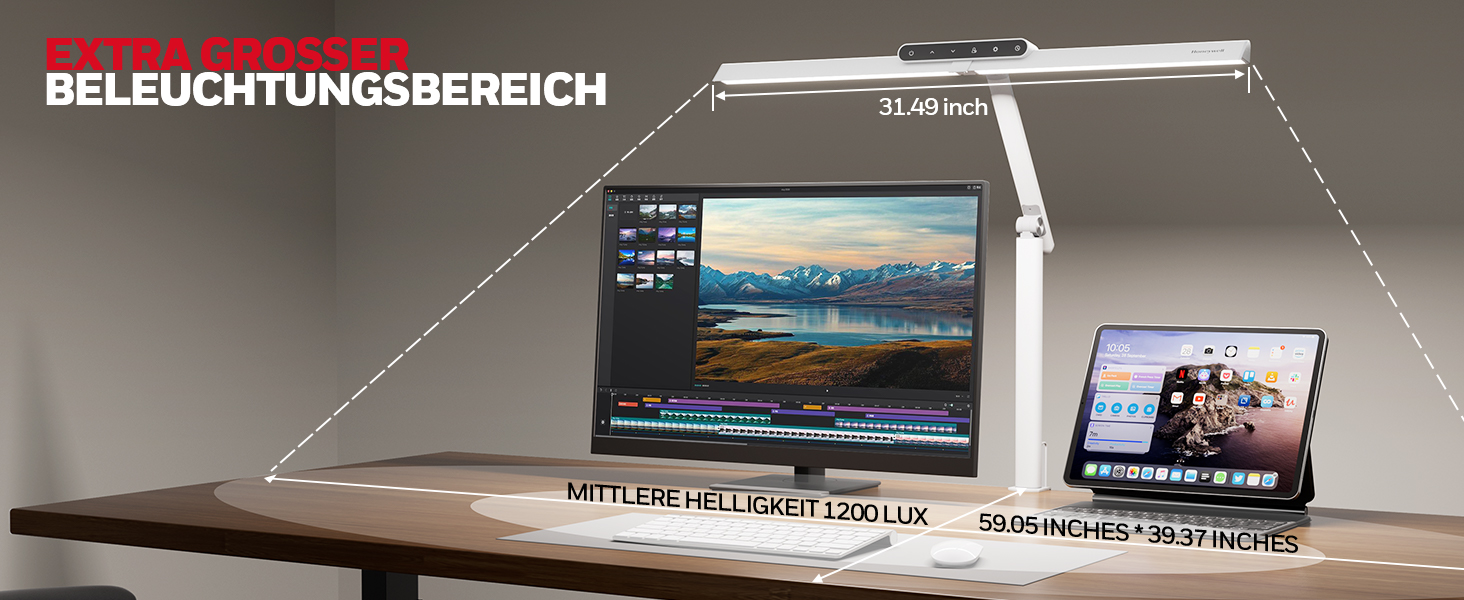 LED лампа Honeywell HJ1 Sunturalux™ для офісу та дому: регульоване світло, кріплення, захист очей, гнучкий дизайн