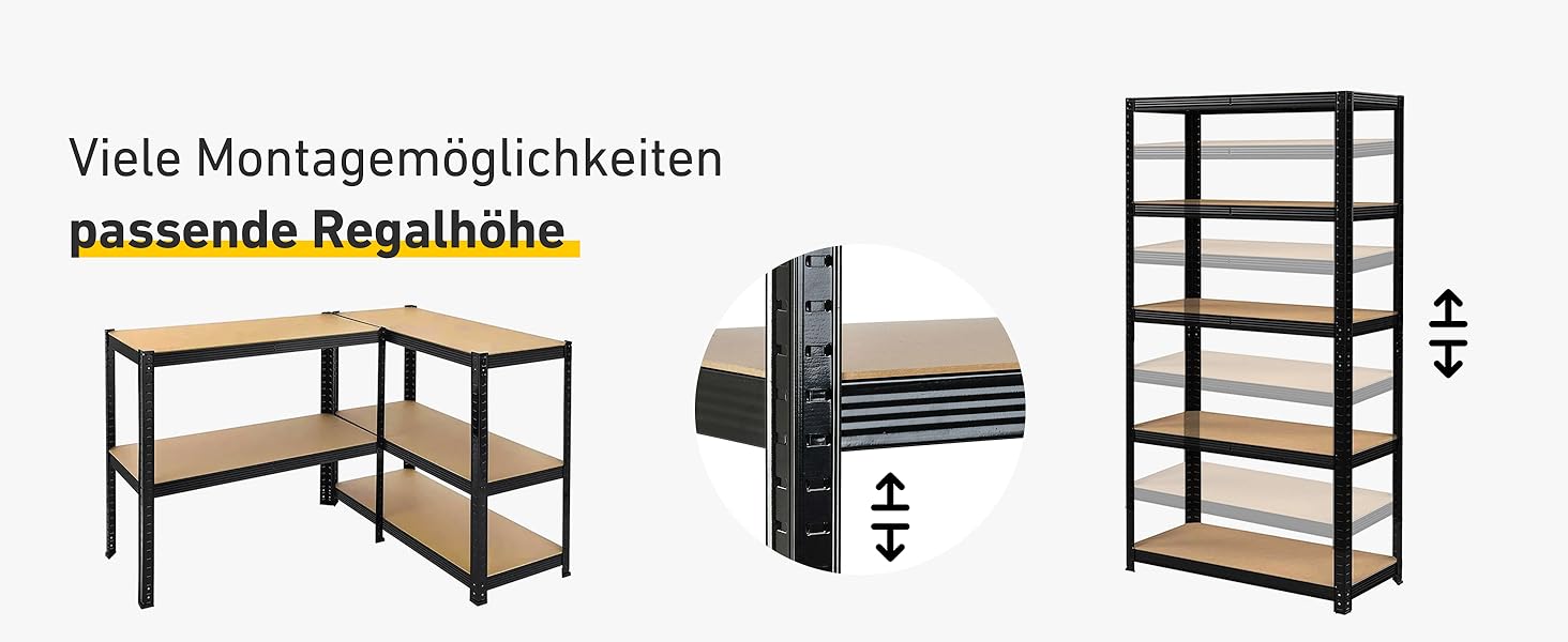 KARAT Heavy-Duty Shelving Unit, 2-Piece Set, 40 x 90 x 180 cm