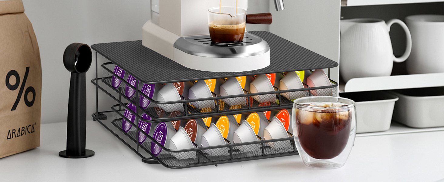 Підставка для капсул кави Masthome 3-ярусна для Dolce Gusto, 108 капсул, чорна