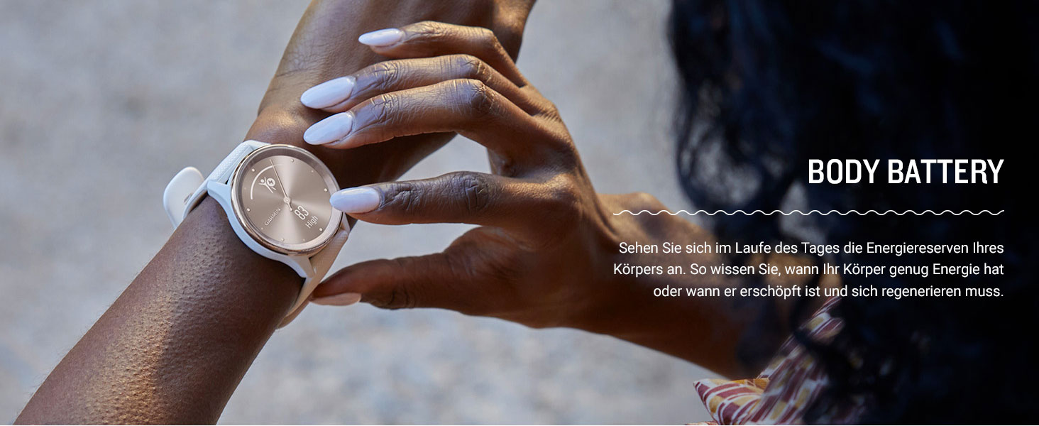 Garmin vívomove Trend – гібридний смарт-годинник з аналоговими стрілками та сенсорним дисплеєм, фітнес-функціями, аналізом сну, GarminPay, сповіщеннями та до 5 днів роботи від акумулятора (Trend, кремове золото)