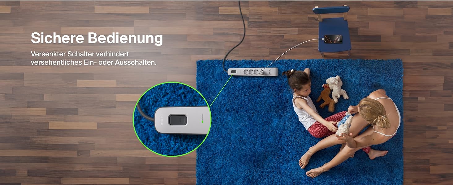 Мережевий фільтр Belkin з захистом від перенапруги та USB-портами, 8 розеток, 2 USB-A, 2.4A, кабель 2м, для дому та офісу