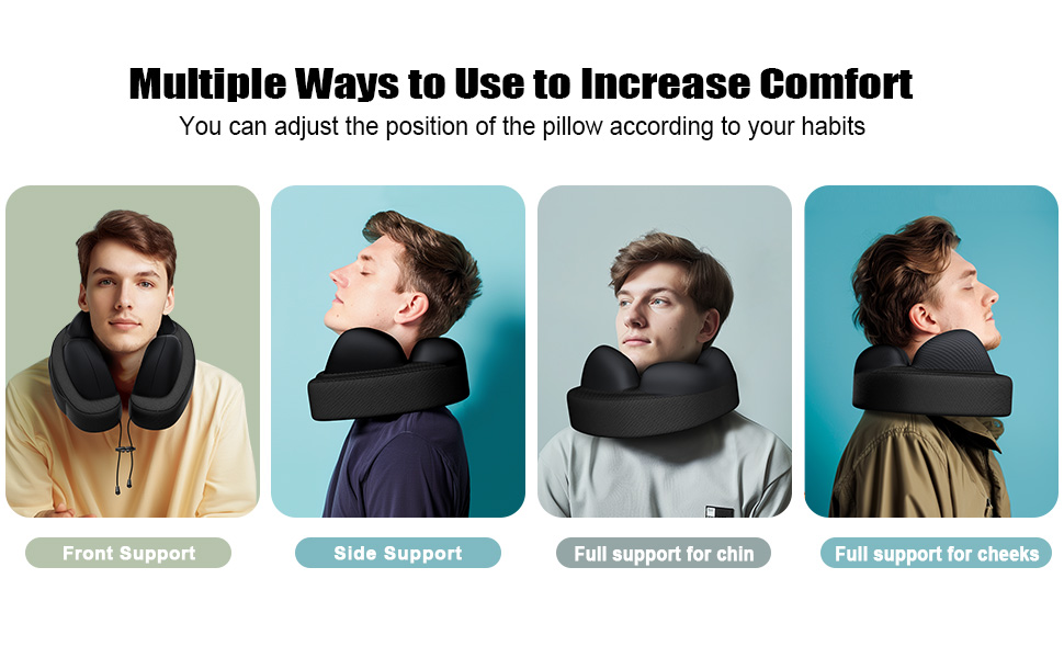 Подушка для шиї JINXIA: М'яка версія з memory foam для подорожей (літак, авто, поїзд, офіс)