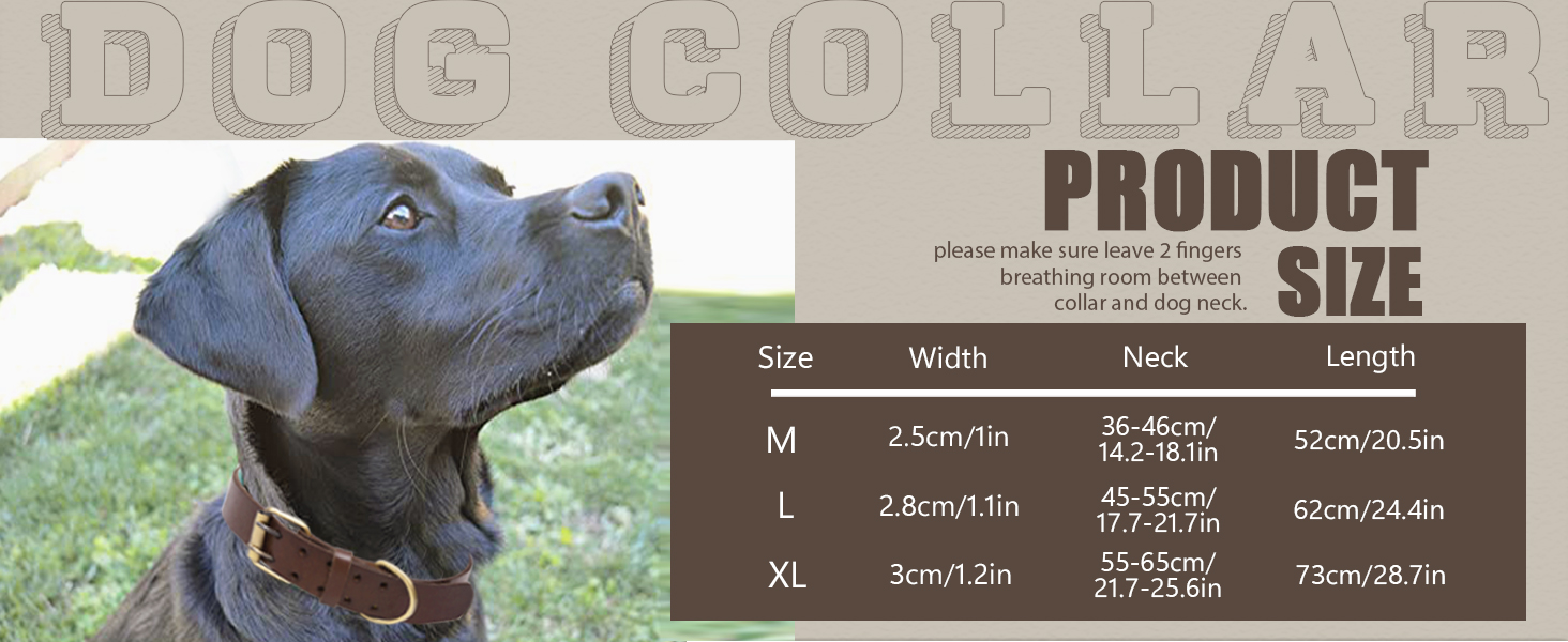 Нашийник для собак з м'якої натуральної шкіри - для малих, середніх та великих собак