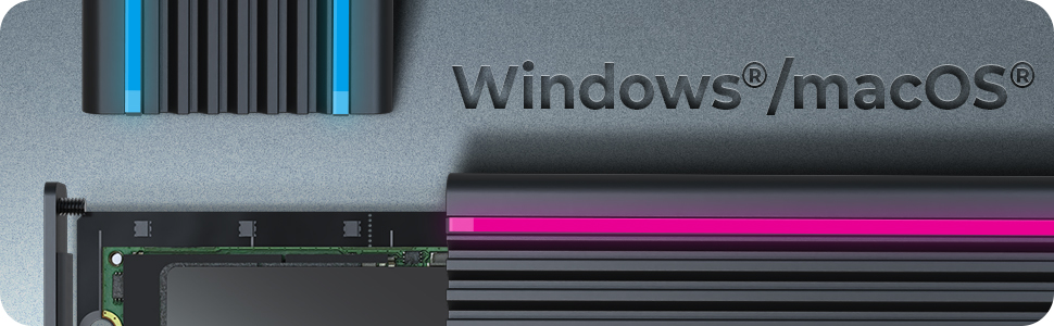 Зовнішній корпус для M.2 PCIe SSD ICY BOX IB-1817M-C31, USB 3.1 Type-C, алюміній, RGB підсвічування, чорний