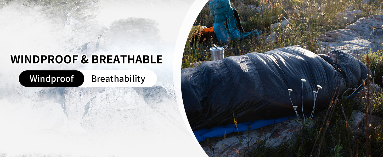 Спальний мішок Naturehike 750FP, 4-сезонний, теплий зимовий, ультралегкий, компактний, з компресійним мішком, CW400-Чорний-L