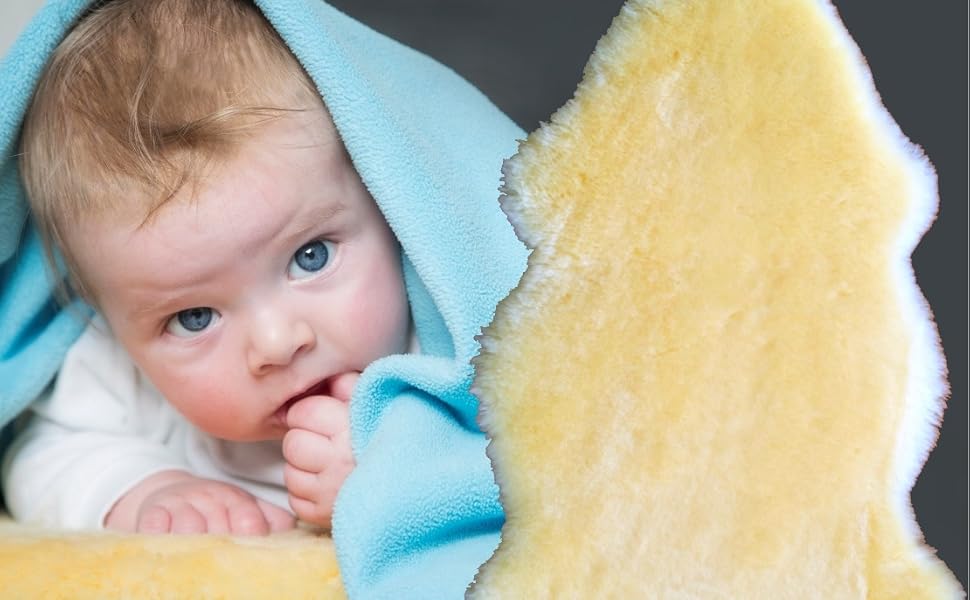 Дитяча овчина LANABEST з мериноса, преміум-якість, супер м'яка, екологічна, прана, для коляски або візка, довжина 70 см
